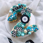 Racing cupcake cake topper Set: Fast One, Two Fast, Cars - Demi's Krafts
