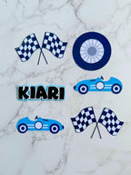 Racing cupcake cake topper Set: Fast One, Two Fast, Cars - Demi's Krafts
