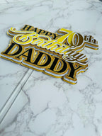 Happy 70th Birthday Cake Topper : Milestone cake topper - Demi's Krafts