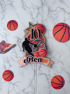 Basketball birthday cake topper : Luxe Topper - Demi's Krafts