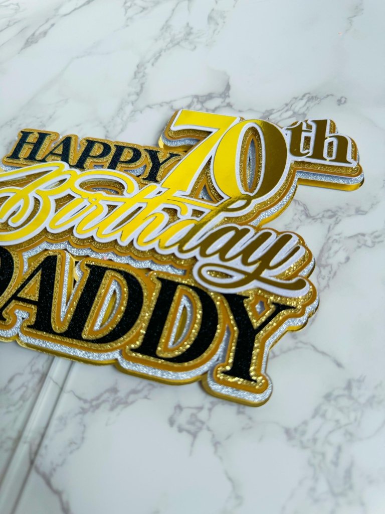 Happy 70th Birthday Cake Topper : Milestone cake topper - Demi's Krafts