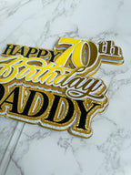 Happy 70th Birthday Cake Topper : Milestone cake topper - Demi's Krafts