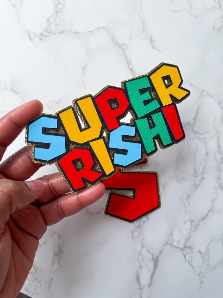 Mario Style Name Cake Topper Charm : Game cake topper - Demi's Krafts