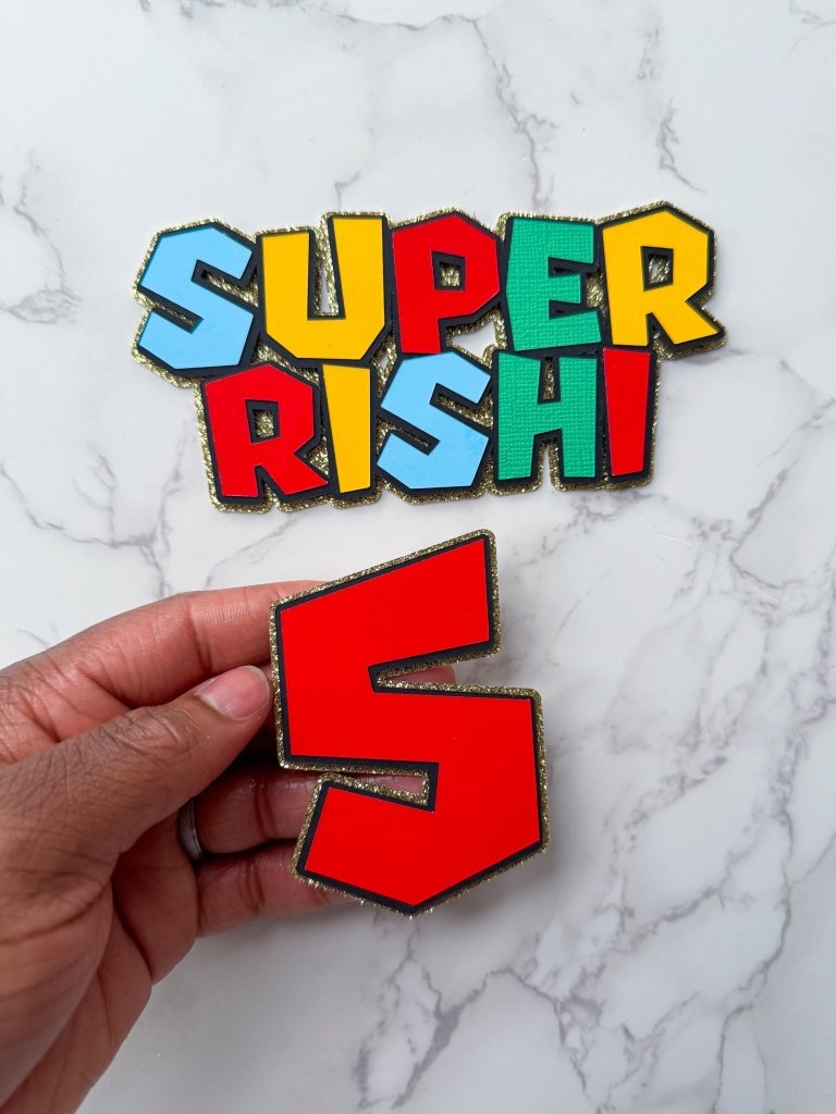 Mario Style Name Cake Topper Charm : Game cake topper - Demi's Krafts