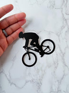 Mountain Biking Cake Toppers: Black Cycling Charms - Demi's Krafts