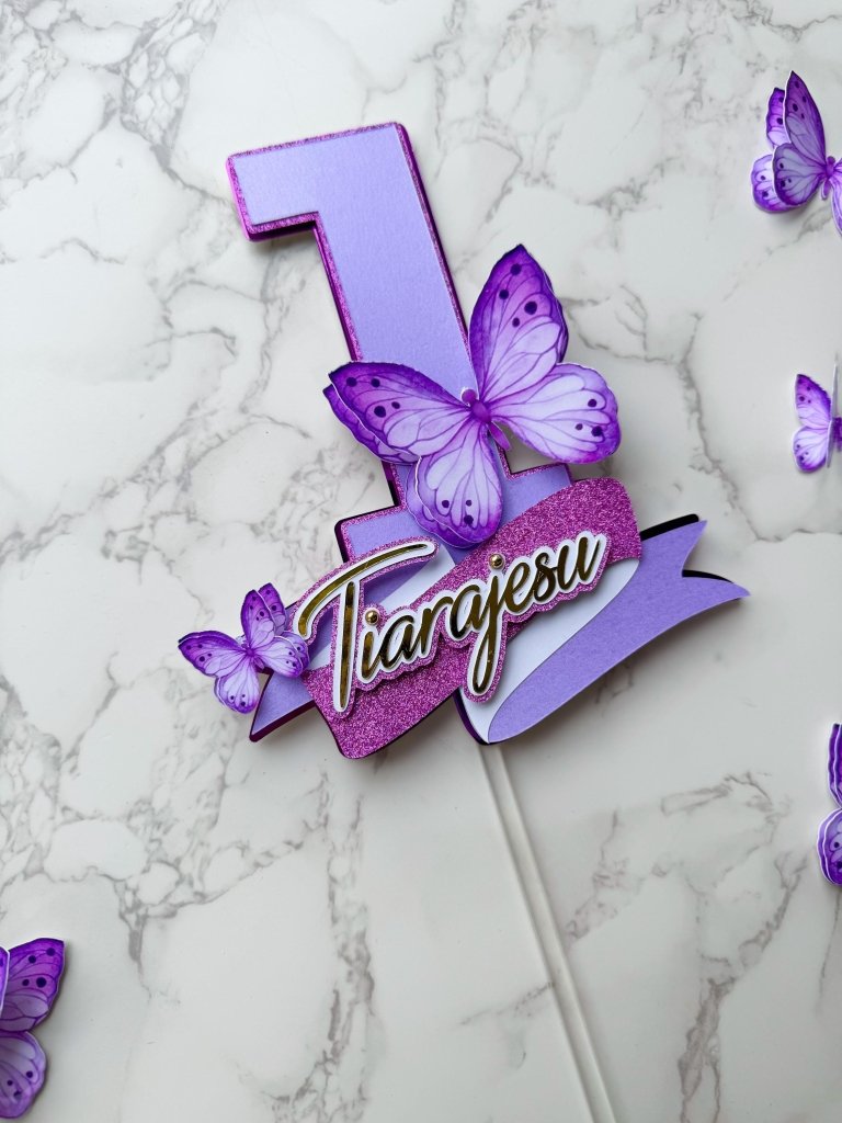 Butterfly birthday cake topper set, Butterfly Number Cake Topper - Demi's Krafts