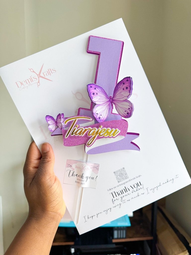 Butterfly birthday cake topper set, Butterfly Number Cake Topper - Demi's Krafts