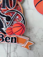 Basketball birthday cake topper : Luxe Topper - Demi's Krafts