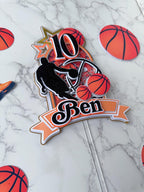 Basketball birthday cake topper : Luxe Topper - Demi's Krafts