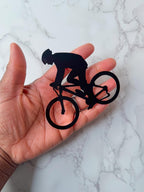 Mountain Biking Cake Toppers: Black Cycling Charms - Demi's Krafts