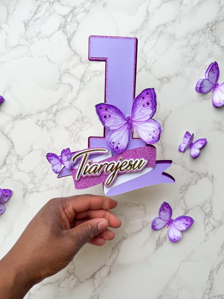 Butterfly birthday cake topper set, Butterfly Number Cake Topper - Demi's Krafts