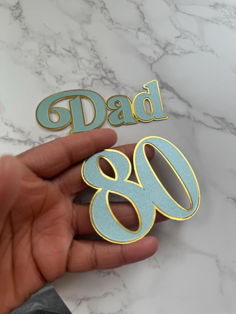 Layered Bold font Name & Age Cake Topper - Demi's Krafts