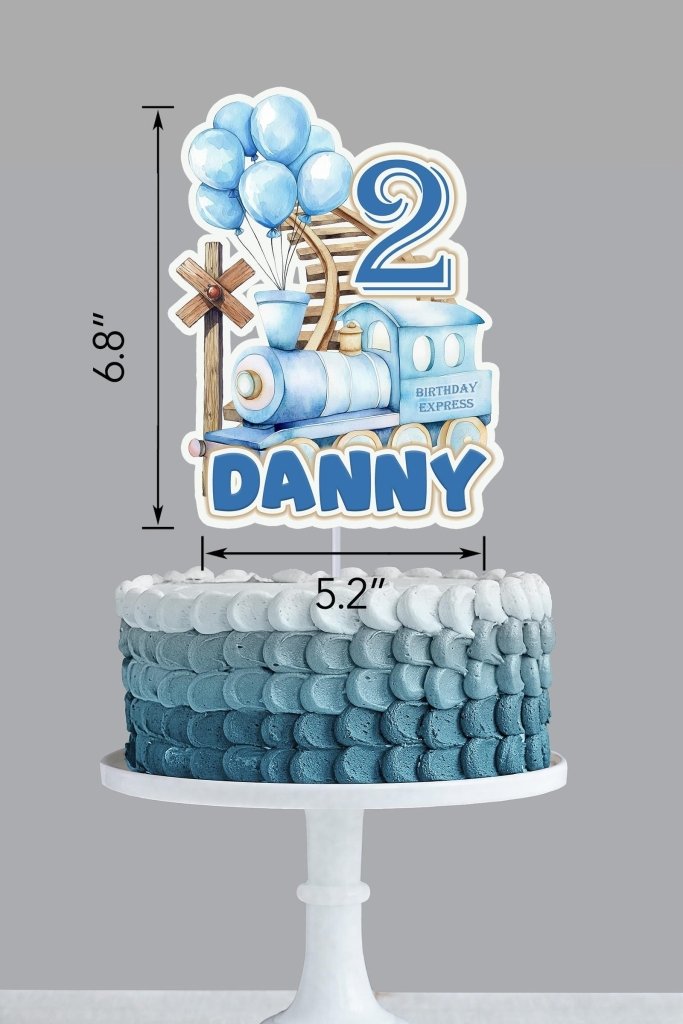 Train Birthday Cupcake Toppers: Blue Train Theme - Demi's Krafts