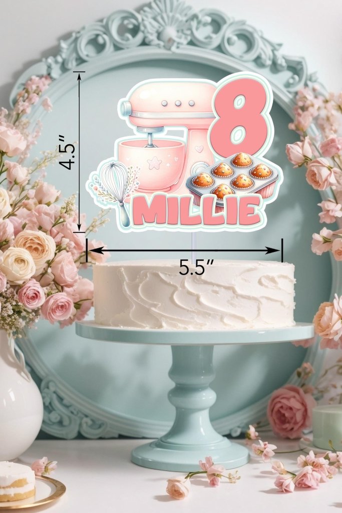 Little Baker Birthday Cake Topper: Baking Theme Party - Demi's Krafts