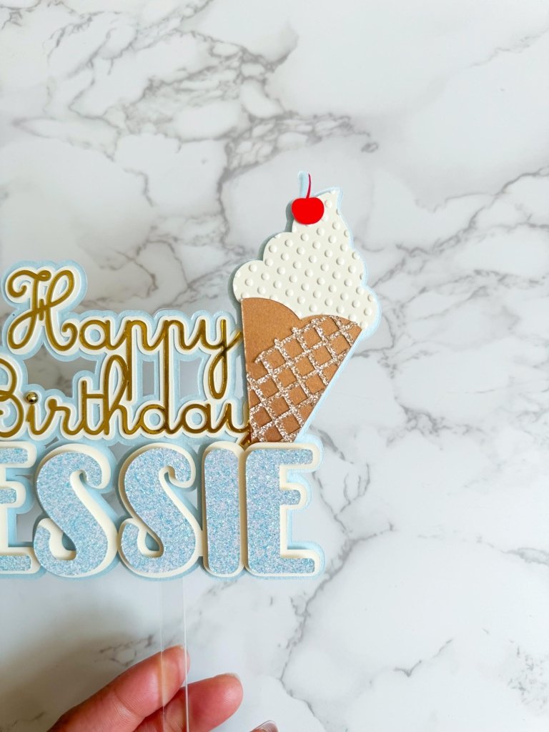 Ice Cream Happy Birthday Cake Topper - Demi's Krafts