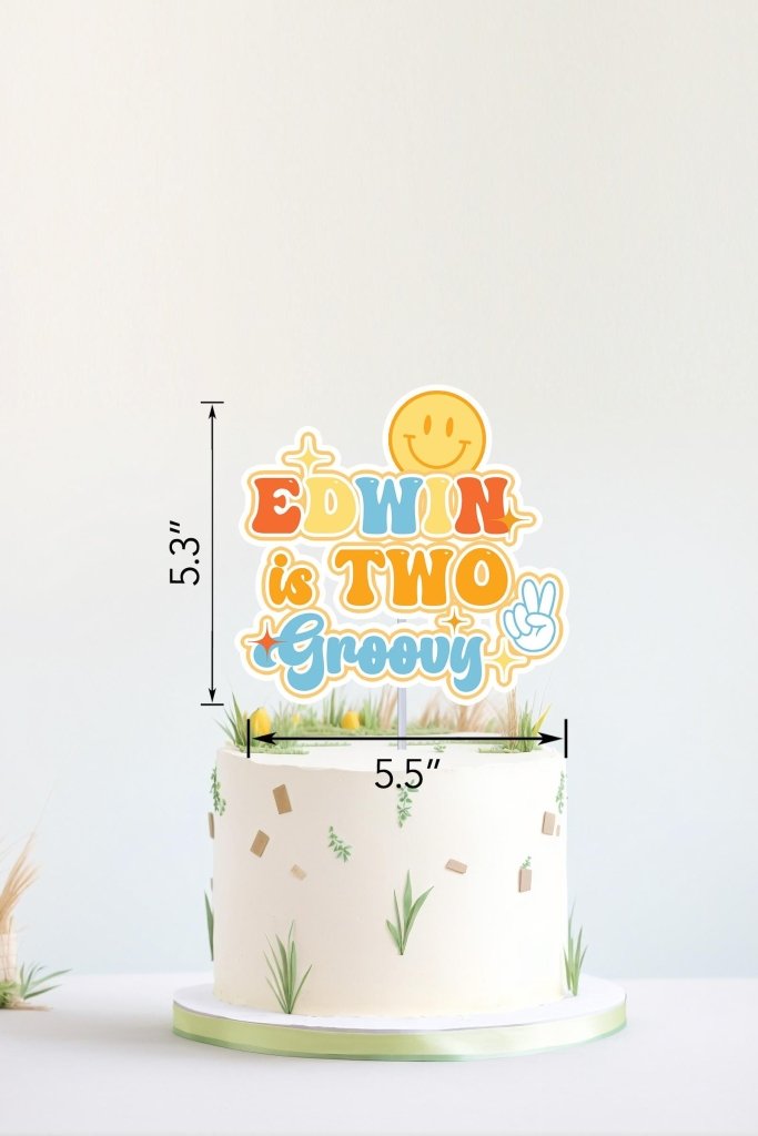 Two groovy birthday cake topper for boys: Groovy party - Demi's Krafts