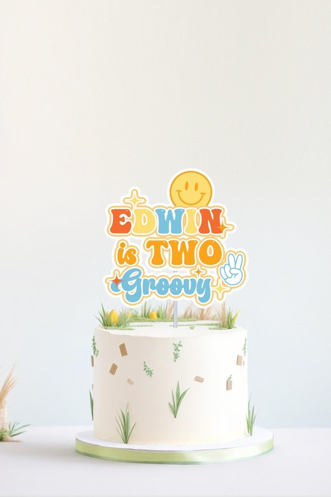 Two groovy birthday cake topper for boys: Groovy party - Demi's Krafts