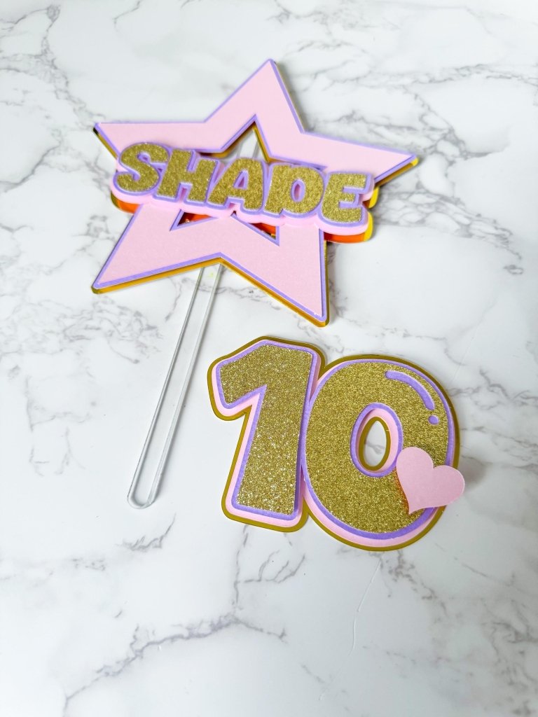 Star Birthday Cake Topper : Star and Hearts Birthday Cake Toppers - Demi's Krafts