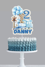 Train Birthday Cupcake Toppers: Blue Train Theme - Demi's Krafts