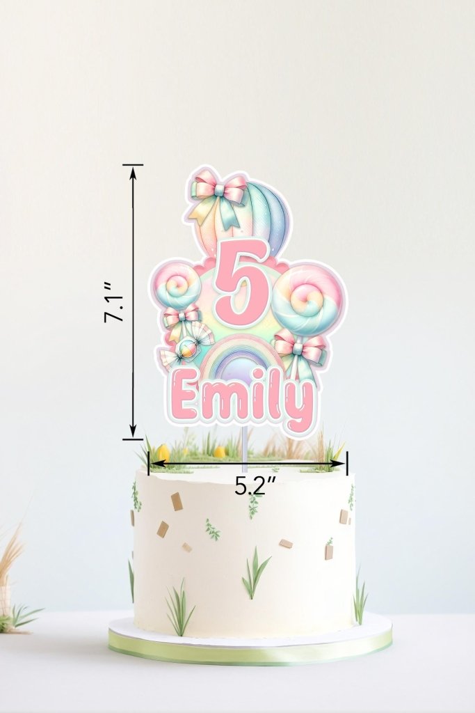 Sweet One Candyland Cake Topper: Birthday Cupcake Decorations - Demi's Krafts