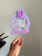 Gymnastics Birthday Cake Topper: Custom Age & Name - Demi's Krafts
