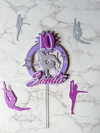 Gymnastics Birthday Cake Topper: Custom Age & Name - Demi's Krafts