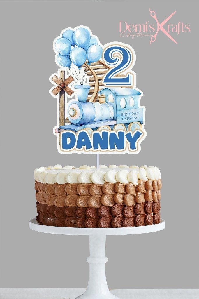 Train Themed Birthday Cake Topper and Cupcake Toppers - Demi's Krafts