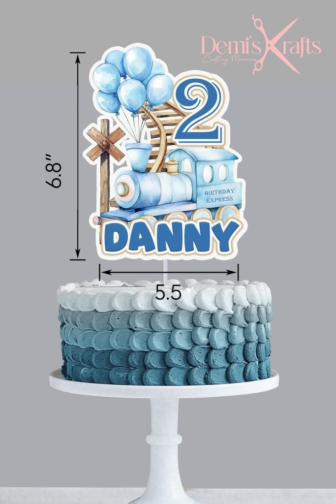 Train Themed Birthday Cake Topper and Cupcake Toppers - Demi's Krafts