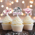 Pink & Gold Graduation Cupcake Toppers - Demi's Krafts