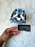 Goalie soccer themed birthday personalised cake topper - Demi's Krafts