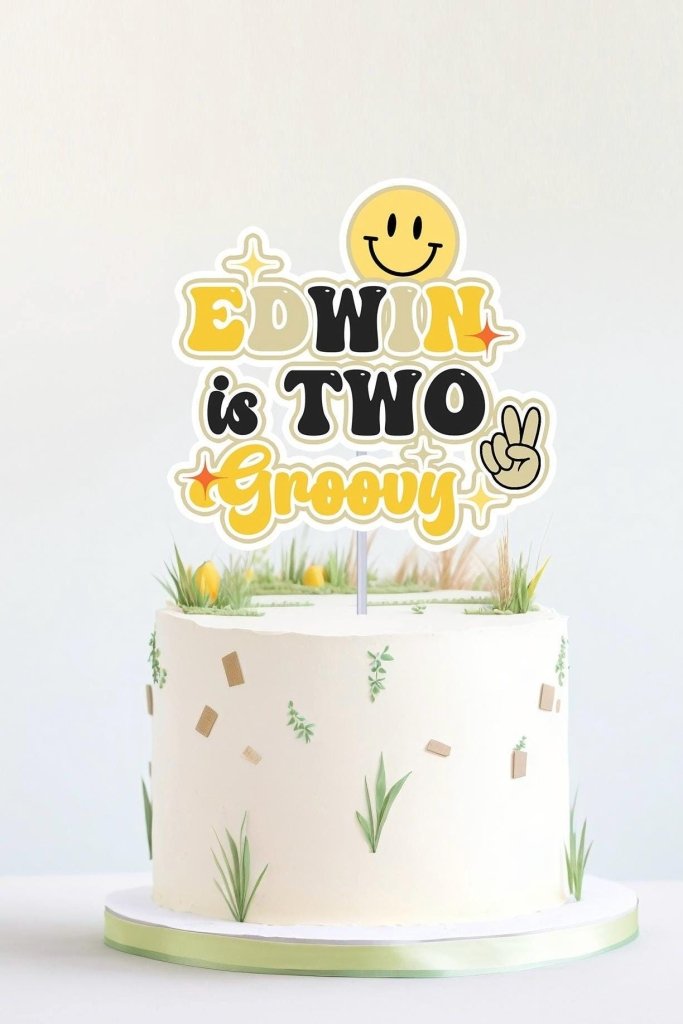 Two groovy birthday cake topper for boys: Groovy party - Demi's Krafts