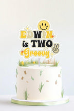 Two groovy birthday cake topper for boys: Groovy party - Demi's Krafts