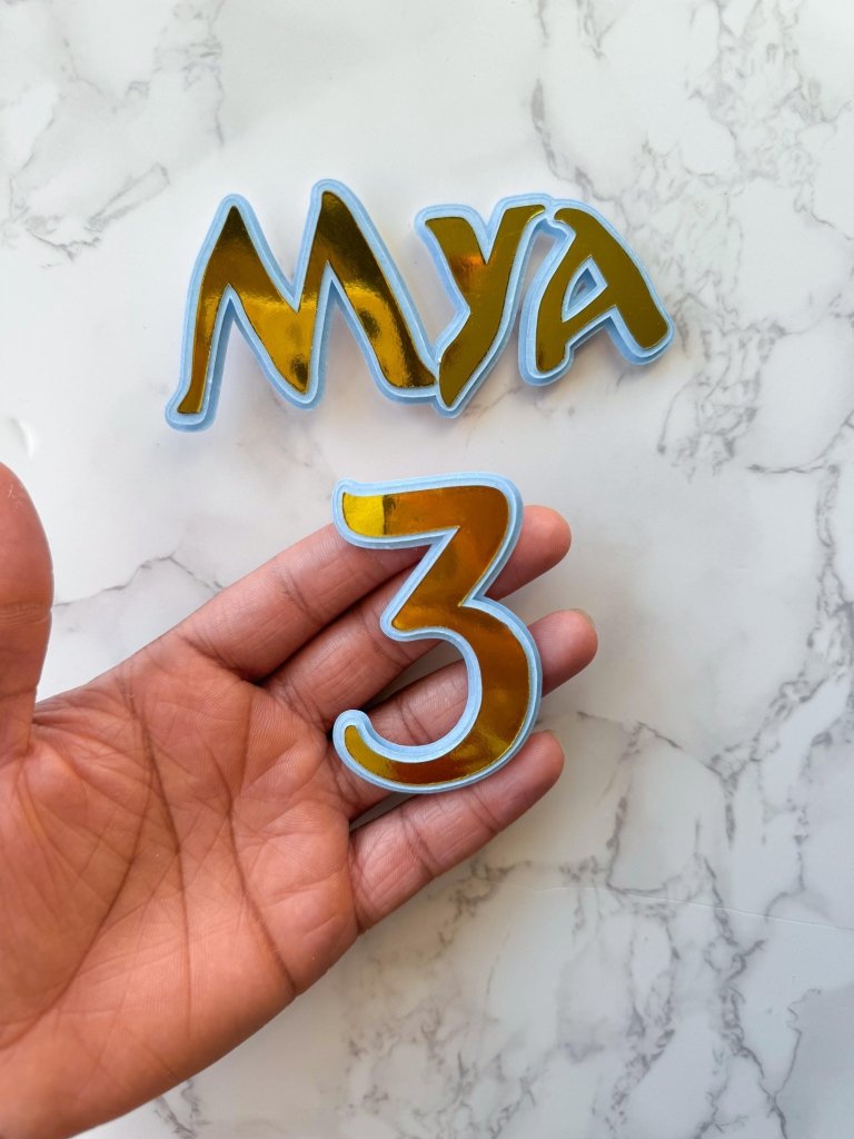 Tropical Font Name & Age Cake Topper: Custom Party Charms - Demi's Krafts