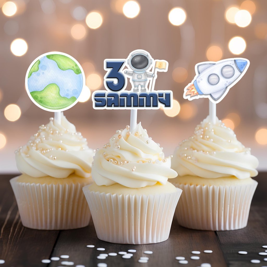 Space Boy Astronaut Birthday Cake Topper - Demi's Krafts