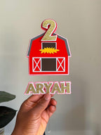 Farm House Cake Topper, Red Barn Cake Topper - Demi's Krafts