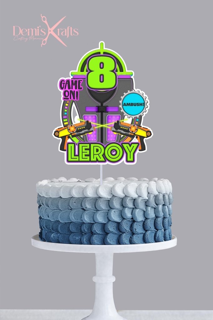 Laser Tag Paint Balling Personalised Birthday Cake Topper - Demi's Krafts