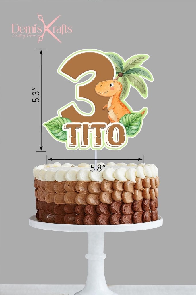 Dinosaur Birthday Cake Topper Set: Dino Party Decorations - Demi's Krafts