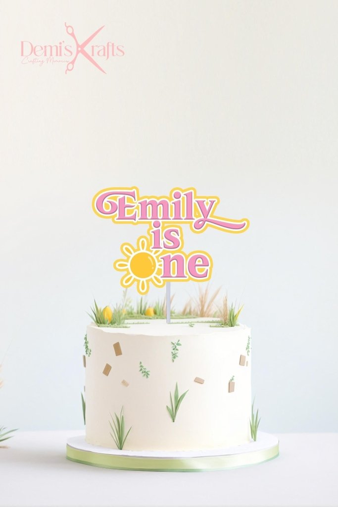 Personalised Sunshine First Birthday Cake Topper - Demi's Krafts