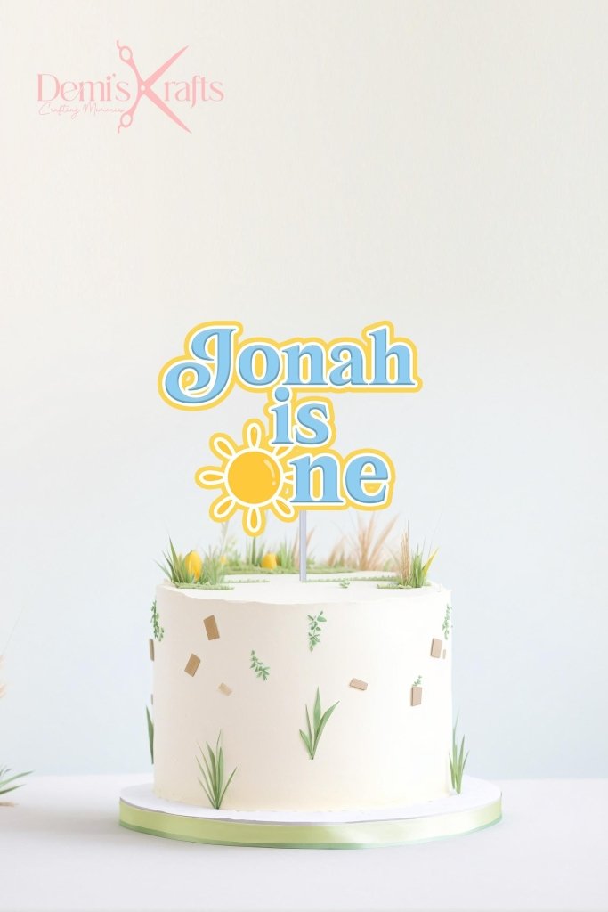 Personalised Sunshine First Birthday Cake Topper - Demi's Krafts