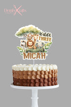 Wild and Three safari birthday cake topper and cupcake toppers - Demi's Krafts