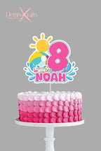Personalised Pool Party Birthday Cake Topper - Demi's Krafts