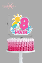 Personalised Pool Party Birthday Cake Topper - Demi's Krafts