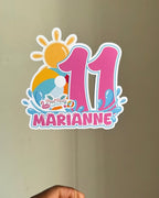Personalised Pool Party Birthday Cake Topper - Demi's Krafts