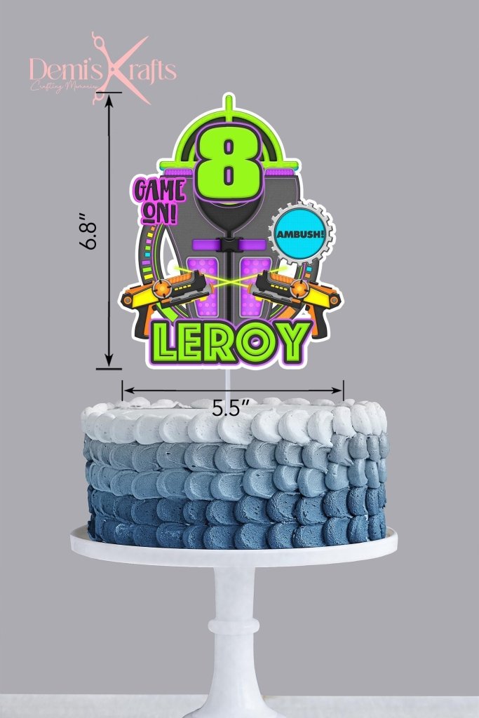 Laser Tag Paint Balling Personalised Birthday Cake Topper - Demi's Krafts