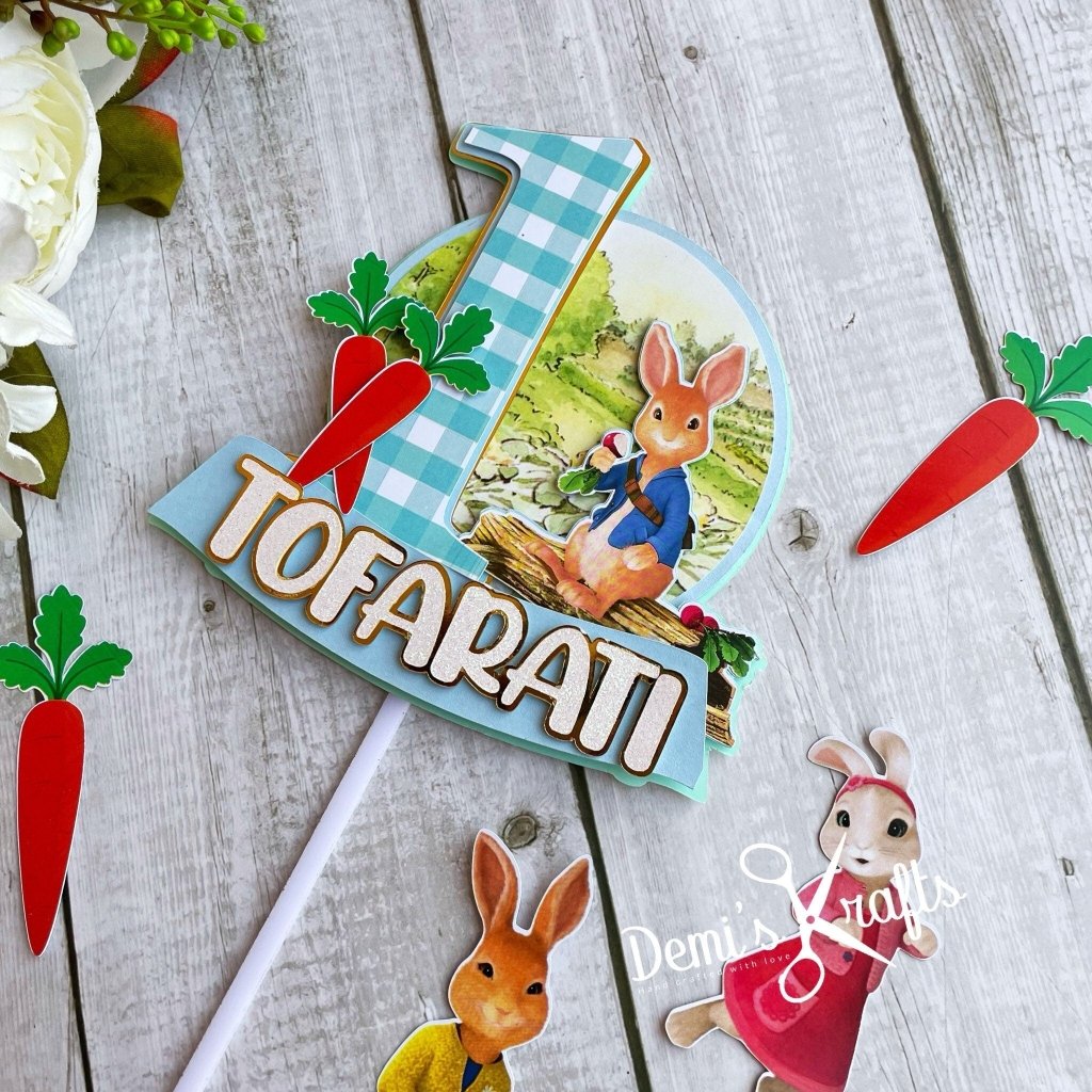 Peter Rabbit Inspired Birthday Cake Topper : Adventures of Peter rabbit - Demi's Krafts