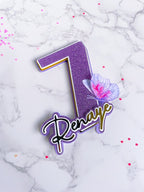 Personalised Butterfly Birthday Cake Topper in lilac