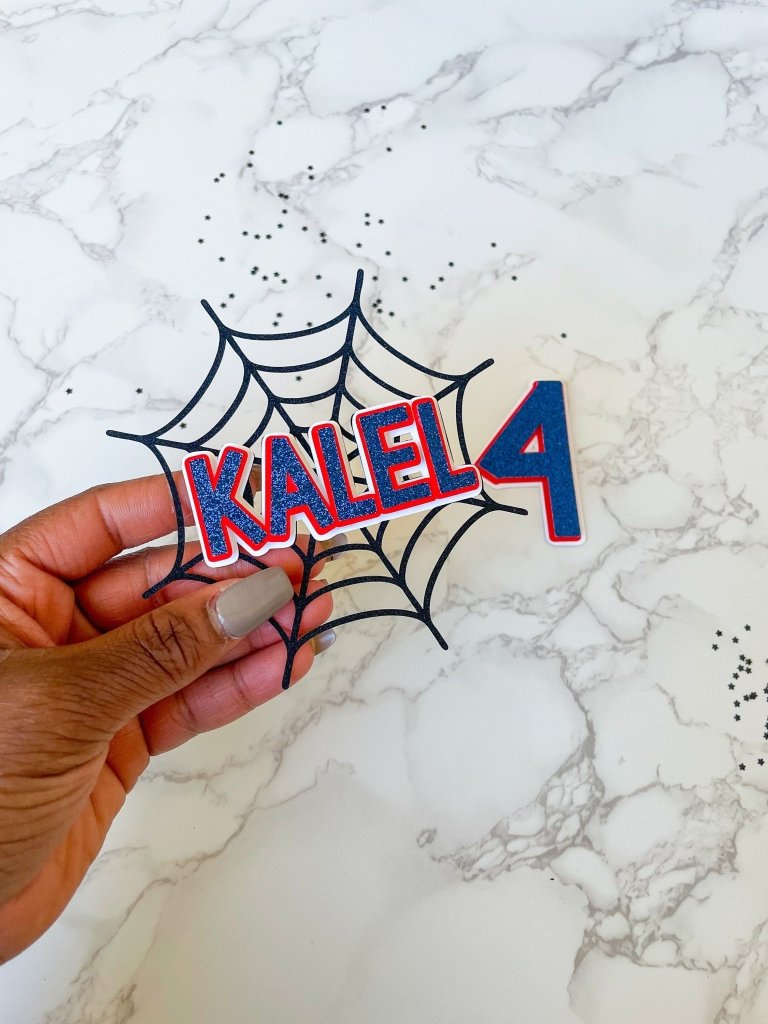 Spider Web Cake Topper Set in black - Demi's Krafts