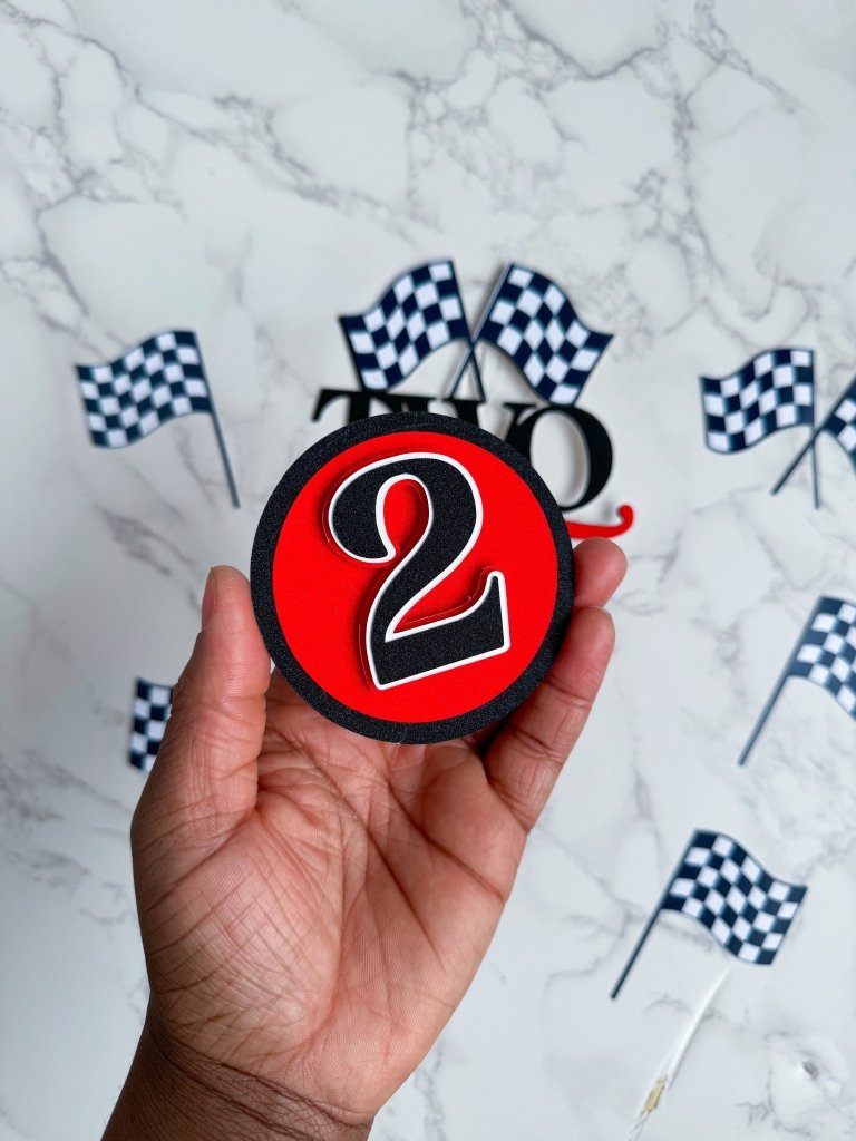 Two Fast Cake Topper Set: Race Car Toppers - Demi's Krafts