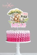 Two wild safari birthday cake topper and cupcake toppers - Demi's Krafts